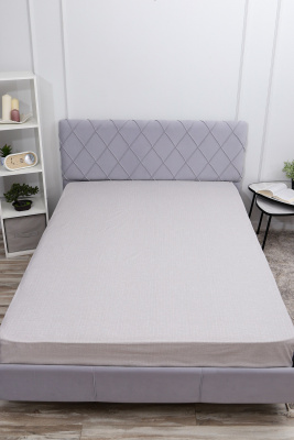 Простыня поплин Темная ночь 2-компаньон серый